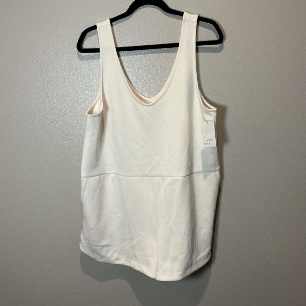 A New Day Cream Romper with pockets Size L